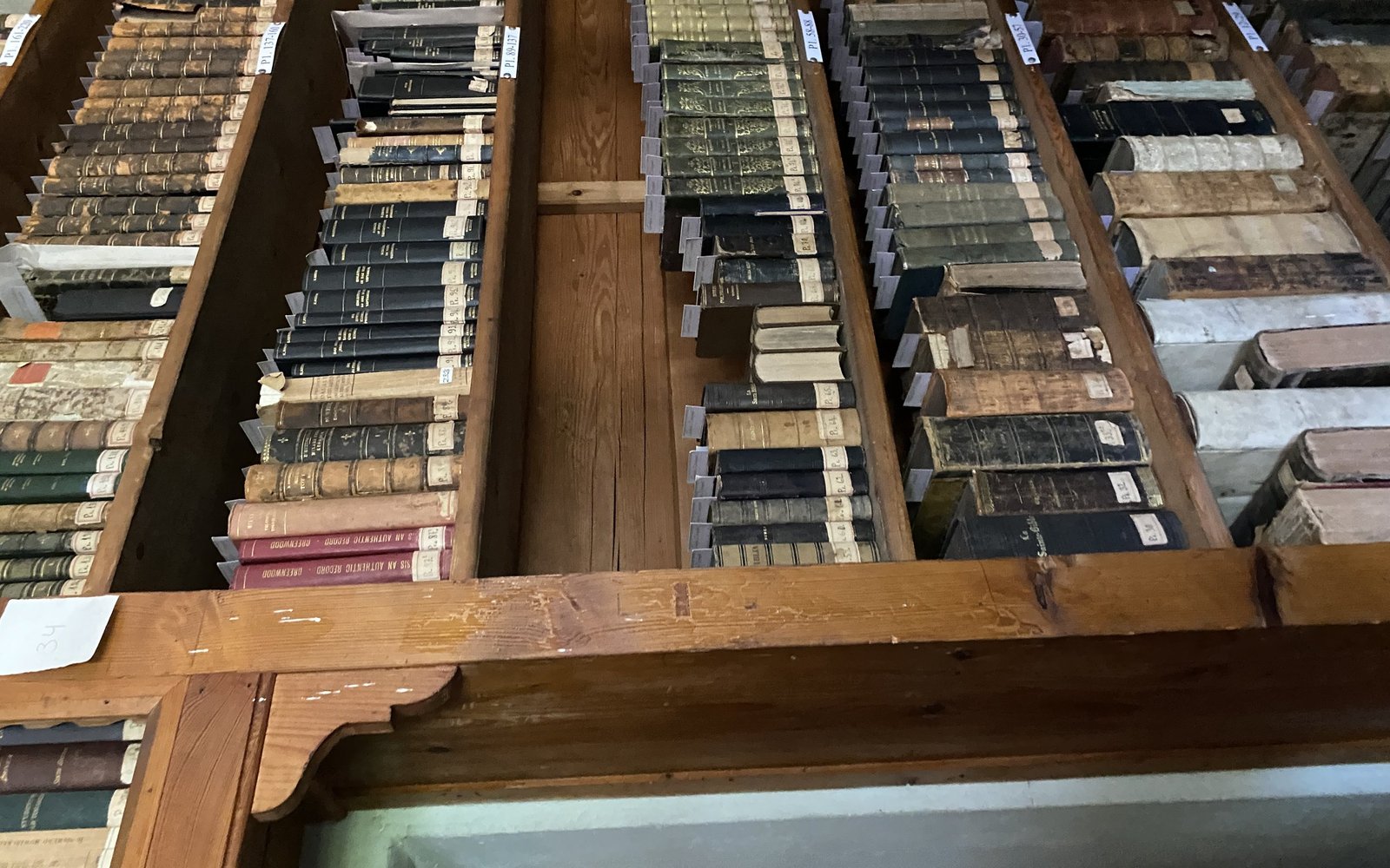Old theological books in the library of the Halki Seminary